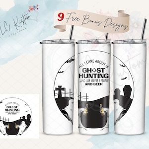 Funny Ghost Hunting Paranormal Drink Tumbler Design | 20oz & 30oz Tumbler | Sublimation Design PNG | Digital Download File Only