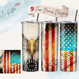 We The People 1776 Patriotic Eagle Drink Tumbler Design - Gift | 20oz & 30oz Tumbler | Sublimation Design PNG | Digital Download File Only