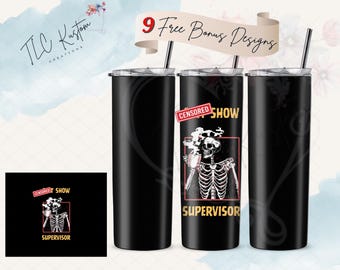 Sh*t Show Supervisor Funny Adult Sarcastic Drink Tumbler Design | 20oz & 30oz Tumbler | Sublimation Design PNG | Digital Download File Only