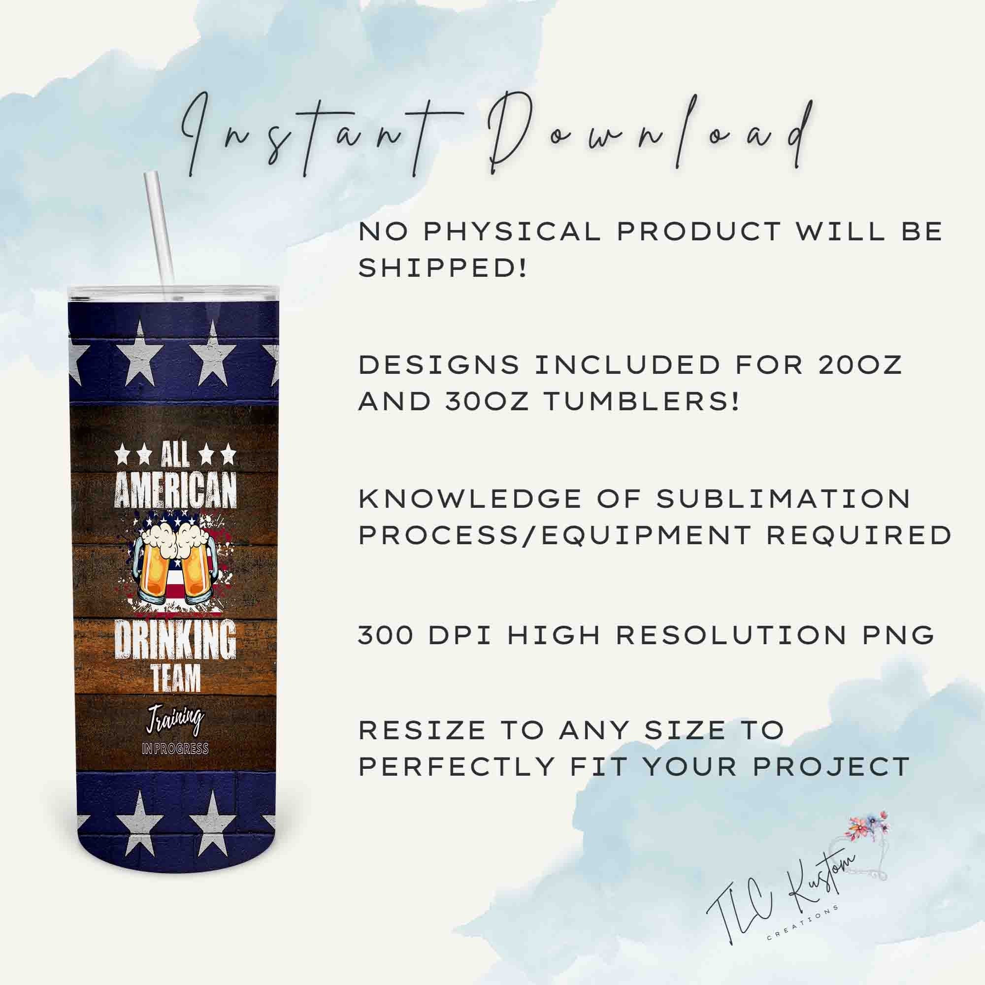 All American Drinking Team Beer Alcohol Tumbler Design Gift | 20oz & 30oz  Tumbler | Sublimation Design PNG | Digital Download File Only - Etsy