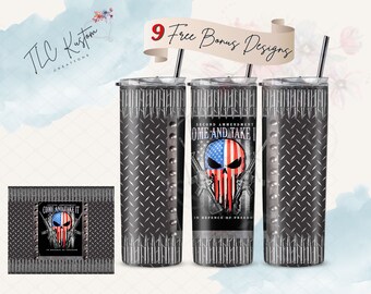 Second Amendment Punisher Patriotic Tumbler Design | 20oz & 30oz Tumbler | Sublimation Design PNG | Digital Download File Only