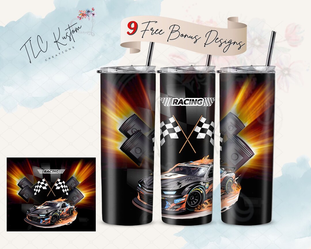 Shell Racing Tumbler Checkered Flag Race Car Stock Car Racing Drink Tumbler Design | 20oz ...