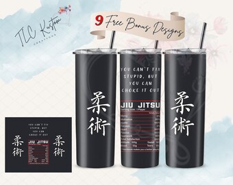 Brazilian Jiu-Jitsu Grappling Wrestling Drink Tumbler Design | 20oz & 30oz Tumbler | Sublimation Design PNG | Digital Download File Only