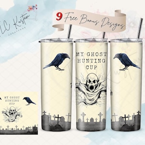 My Ghost Hunting Cup Paranormal Tumbler Design | 20oz & 30oz Tumbler | Sublimation Design PNG | Digital Download File Only