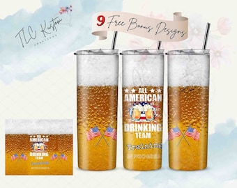 Grappig bierdrinkteam alcoholbeker ontwerpcadeau | Beker van 20 en 30 oz | Sublimatieontwerp, png-bestand | Alleen digitaal downloadbestand