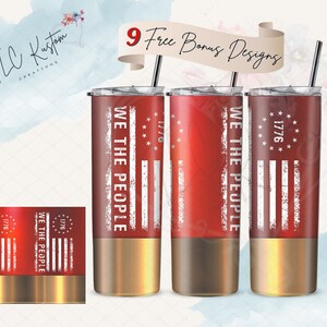 We The People Patriotic Shotgun Shell Drink Tumbler Design Gift / 20oz & 30oz Tumbler / Diseño de sublimación PNG / Archivo de descarga digital solamente