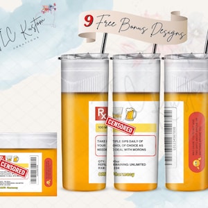 100MG F*ckallyall Prescription Bottle Hilarious Tumbler Design RX| 20oz & 30oz Tumbler | Sublimation Design PNG | Digital Download File Only