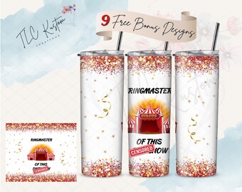 Circusdirecteur van dit grappige drinkbekerontwerp Sh*tshow Circus | Beker van 20 en 30 oz | Sublimatieontwerp, png-bestand | Alleen digitaal downloadbestand