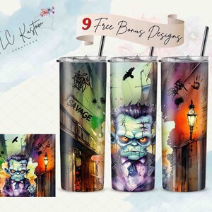 Monster Tumbler Wrap Design | 20oz & 30oz Tumbler | Sublimation Design PNG | Digital Download File Only