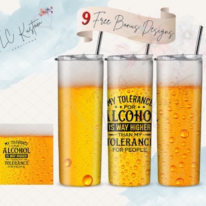 My Tolerance for Alcohol is Higher than my Tolerance for People | 20oz & 30oz Tumbler | Sublimation Design PNG | Digital Download File Only