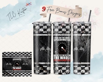 Funny Speedometer Racing Drinking Tumbler Design | 20oz & 30oz Tumbler | Sublimation Design PNG | Digital Download File Only