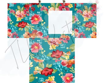 Pioneer Floral Digital Template for Purse Gift Box | DIY Craft Template for Canva and Photoshop | Unique Gift Packaging Design