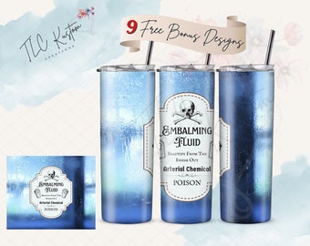 Embalming Fluid Realistic Novelty Tumbler Design Wrap | 20oz & 30oz Tumbler | Sublimation Design PNG | Digital Download File Only