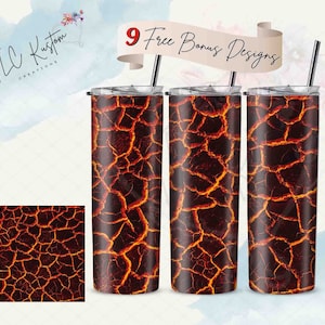 Lava Pattern Tumbler Wrap Design Gift - Volcano - Fire | 20oz & 30oz Tumbler | Sublimation Design PNG | Digital Download File Only