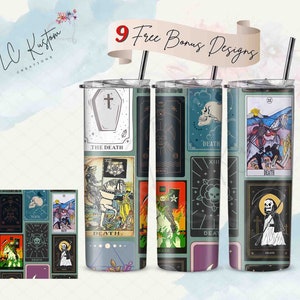 The Death Card Tarot Tumbler Design | 20oz & 30oz Becher | Sublimationsdesign PNG | Nur digitale Download-Datei