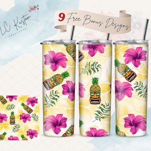 Luau Muster Becher Design | 20oz & 30oz Becher | Sublimationsdesign PNG | Nur digitale Download-Datei