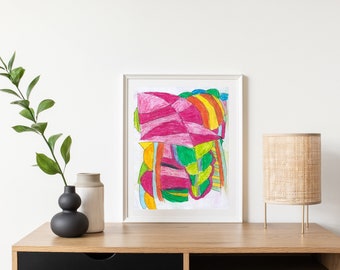 Digitale kunst aan de muur, digitale download, abstracte digitale afdruk, instant download, afdrukbare home decor, digitale poster