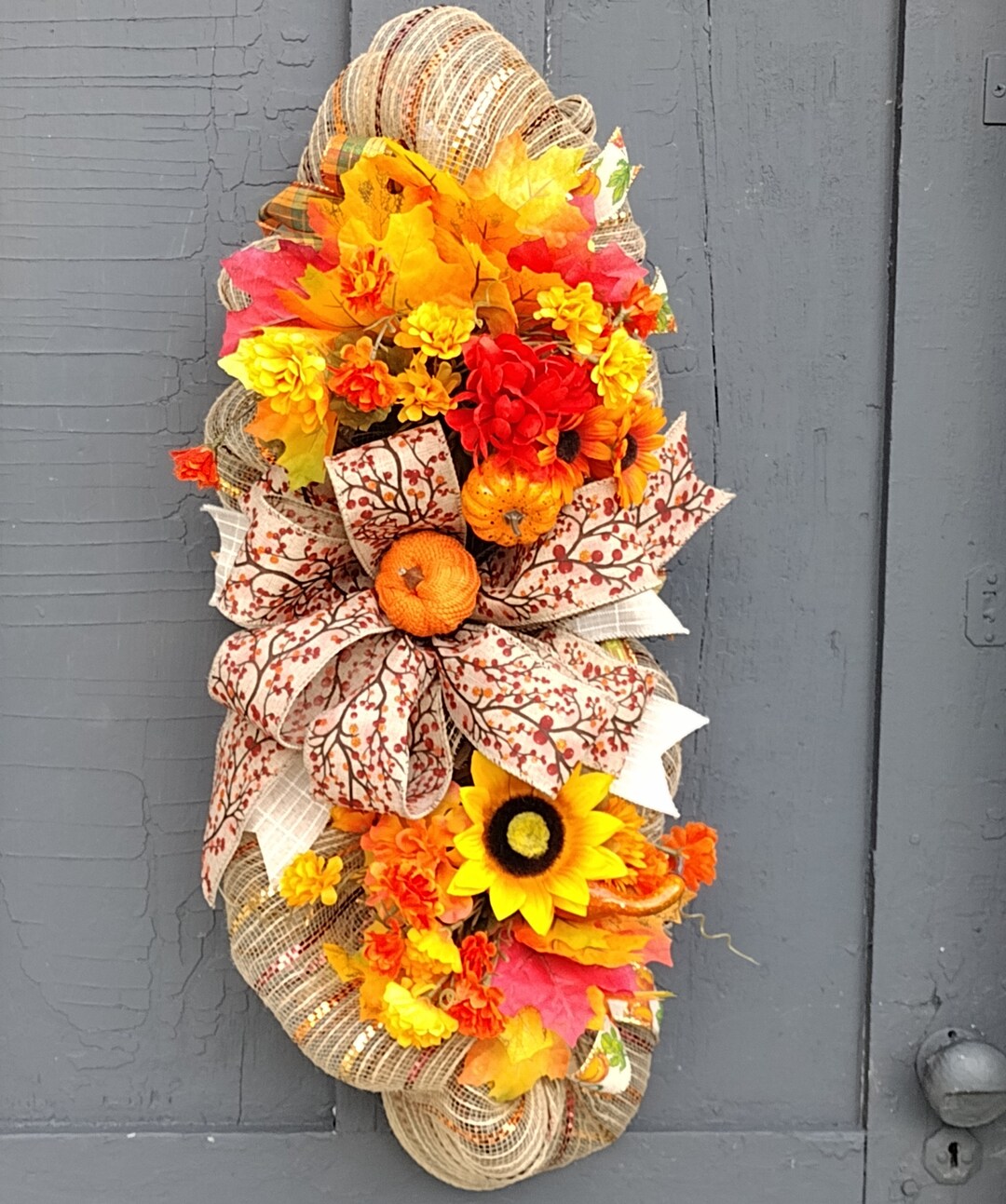 Fall Swag Centerpiece Thanksgiving Swag Table Centerpiece Etsy