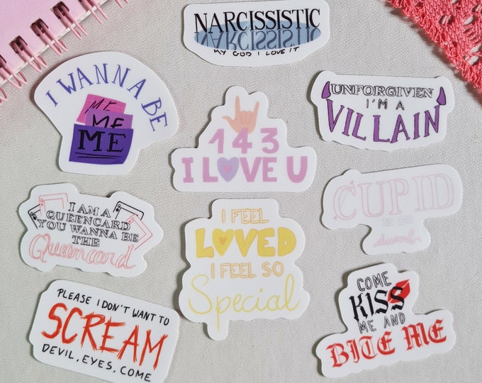 Kpop Lyrics Stickers - Stray Kids, Twice, (G)I-dle, Itzy, IVE, LE SSERAFIM, Enhypen, Dreamcatcher, Fifty Fifty - Fanart, Kpop, Merch