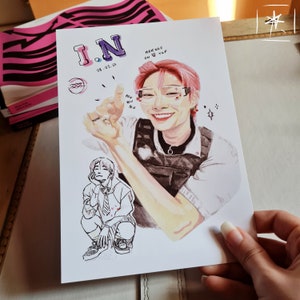 Stray Kids I.N / Jeongin Gouache Birthday Print A5 - Fanart, Stay, Kpop