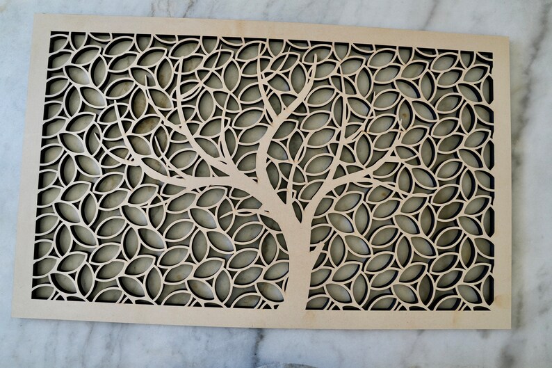 Custom Air Vent Cover, 1/4 Thick Larger Sizes Tree and Fallen Leaves