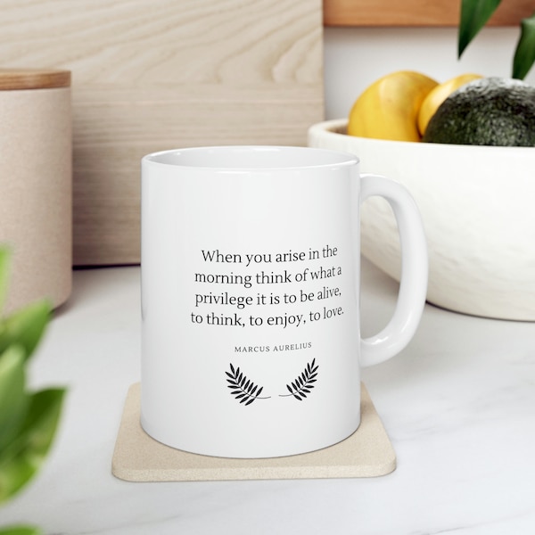 Marcus Aurelius Morning Quote - Ceramic Mug