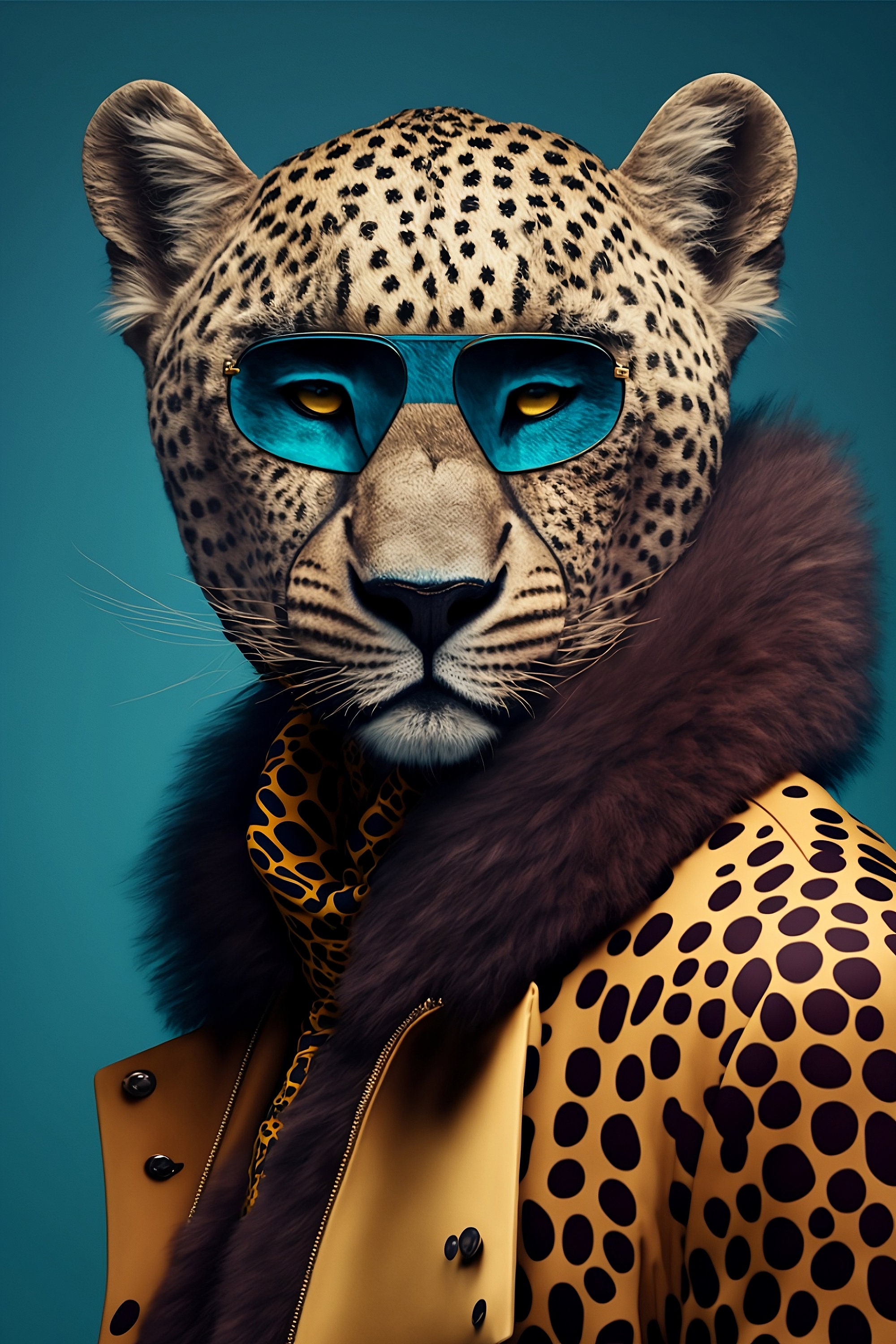 Anthropomorphic Stylish Animals Leopard - Etsy