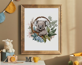 Baby Koala Print Nursery Animal Decor Nursery Wall Art Baby - Etsy ...