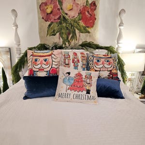 Nutcracker Pillow Cover Sold Individually, Pink Nutcracker, Throw Pillow, Christmas Pillow Cover