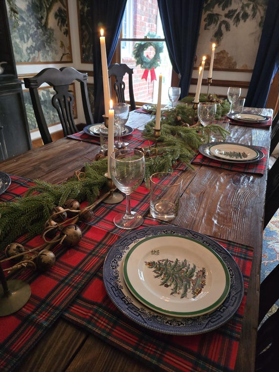 Christmas Plaid Tartan Table Runner - Ralph Lauren Style Plaid Xmas Washable Table Decoration for Dining/Parties/Holiday Decor 13x72 inches