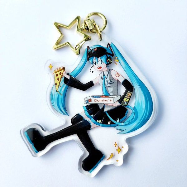 Domino's x Hatsune Miku - acrylic keychain