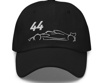 Lewis Hamilton Embroidered Hat, 44 Formula 1 Car Outline