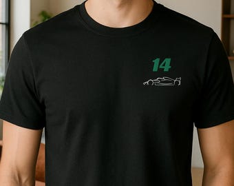Fernando Alonso Aston Martin Besticktes Formel 1 T-Shirt | Herren & Damen F1 Shirt | Geschenk für F1 Fans
