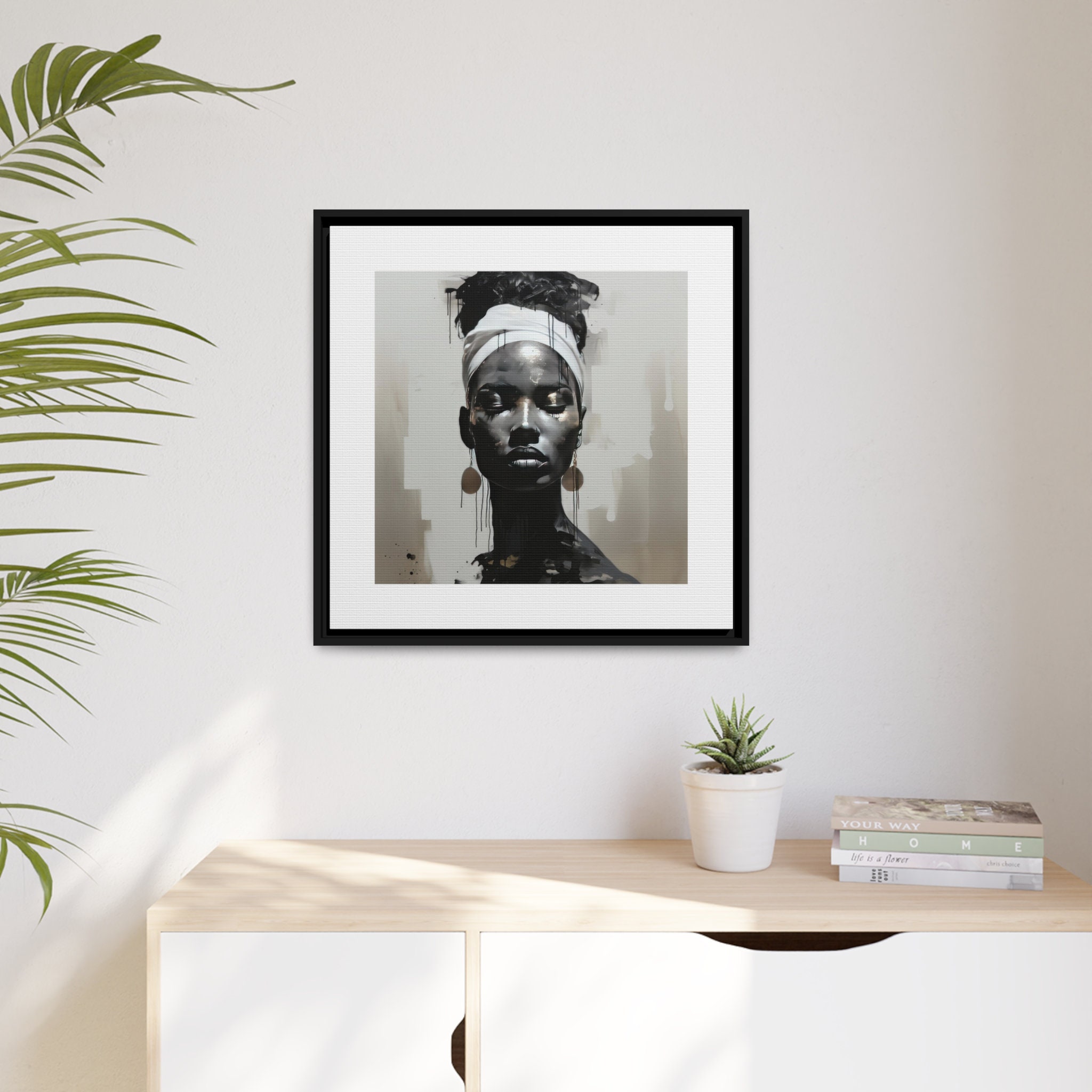 Elegant Noir: Black and White Portrait of Woman in Headwrap - Etsy