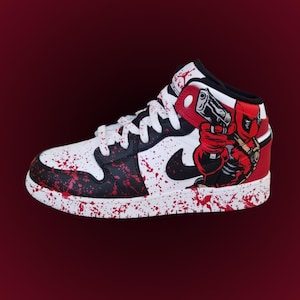 Custom “Deadpool” Air Force 1 Shoes