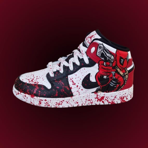 Custom “deadpool” Air Force 1 Shoes - Etsy