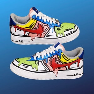 Scarpe Air Force 1 personalizzate "Drippy Drawing".