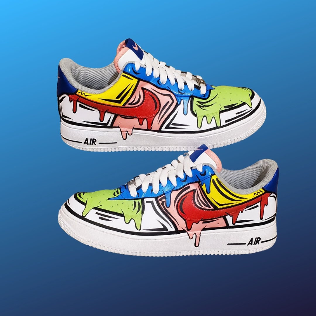 Custom drippy Drawing Air Force 1 Shoes Etsy