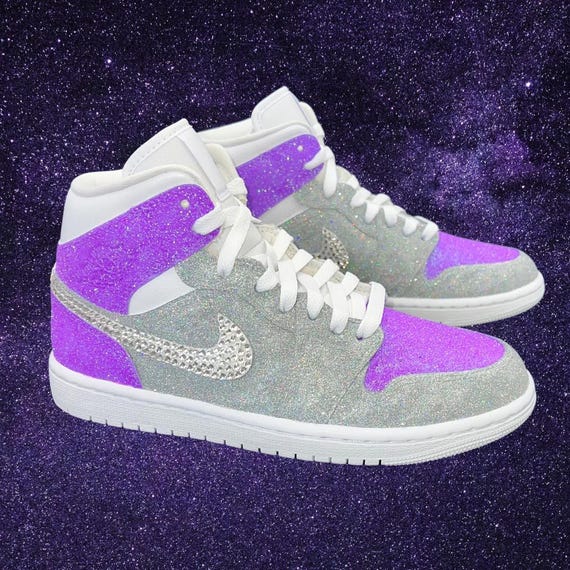 purple sparkle jordans