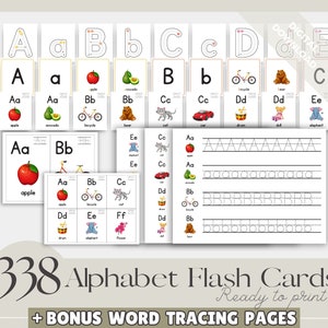 Alphabet Flashcards, Letter Flashcards Toddler, ABC Flashcards Printable, Flashcards Downloadable Letters of the Alphabet Homeschool Nursery