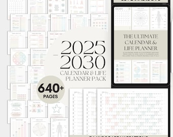2025-2030 Calendar & Life Planner Pack (Digital Download)