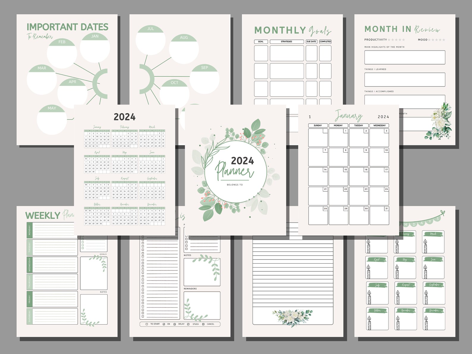 Essentials 2024 Planner, Printable Planner Etsy