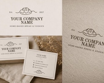 Editable Bakery Branding Bundle | Canva Template | Bread Bag Label | Cookie Sticker | Business Card