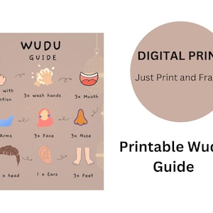 Wudu Guide Print, Children Wudu Guide Print, Wudu Steps, Wudu Step by ...