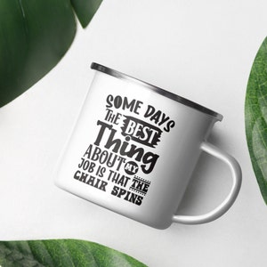 Lustige Emaille Tasse (Stuhldrehungen)