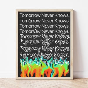 The Beatles Tomorrow Never Knows, Poster, Psychedelic, Trendy Wall Art, Retro Print, Song Lyrics, Printable Digital Download, Home Decor