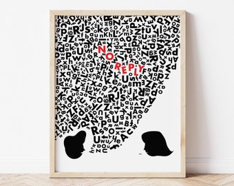 Affiche sans réponse des Beatles, art mural tendance, impression rétro, paroles de chanson, téléchargement numérique imprimable, cadeau relation, cadeau musique, années 1960
