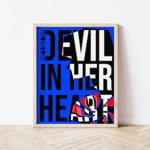 The Beatles Devil In Her Heart Poster, 1960s Wall Art, Retro Print, Song Lyrics, Printable Digital Download, Music Gift, Beatles, Home Decor