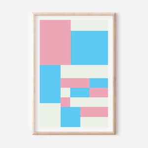 Transgender Art, Wall Art, Digital Printable, Transgender Print, Trans Art, LGBTQ Print, Subtle Trans Pride, Geometric Art, Transgender flag