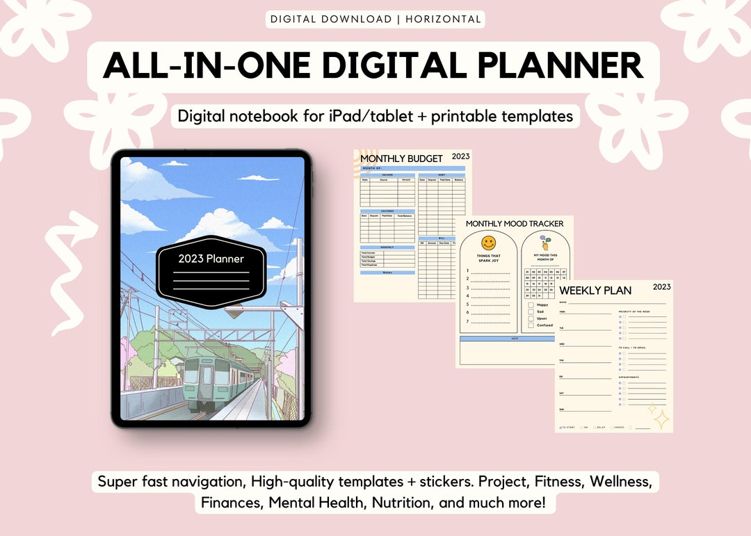 2023 Digital Planner/journal, Ipad/pc customizable, Affordable, Easy